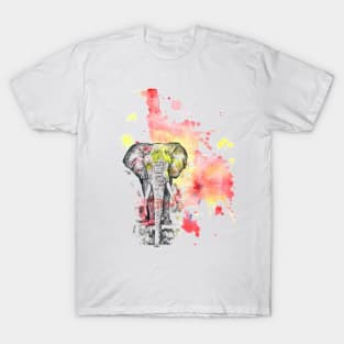 Grey Elephant and an Exlplosion of Color T-Shirt